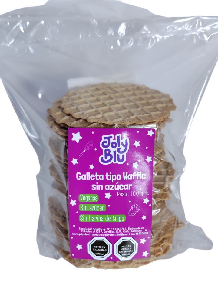 Galletas tipo Waffles sin azúcar 100 gramos